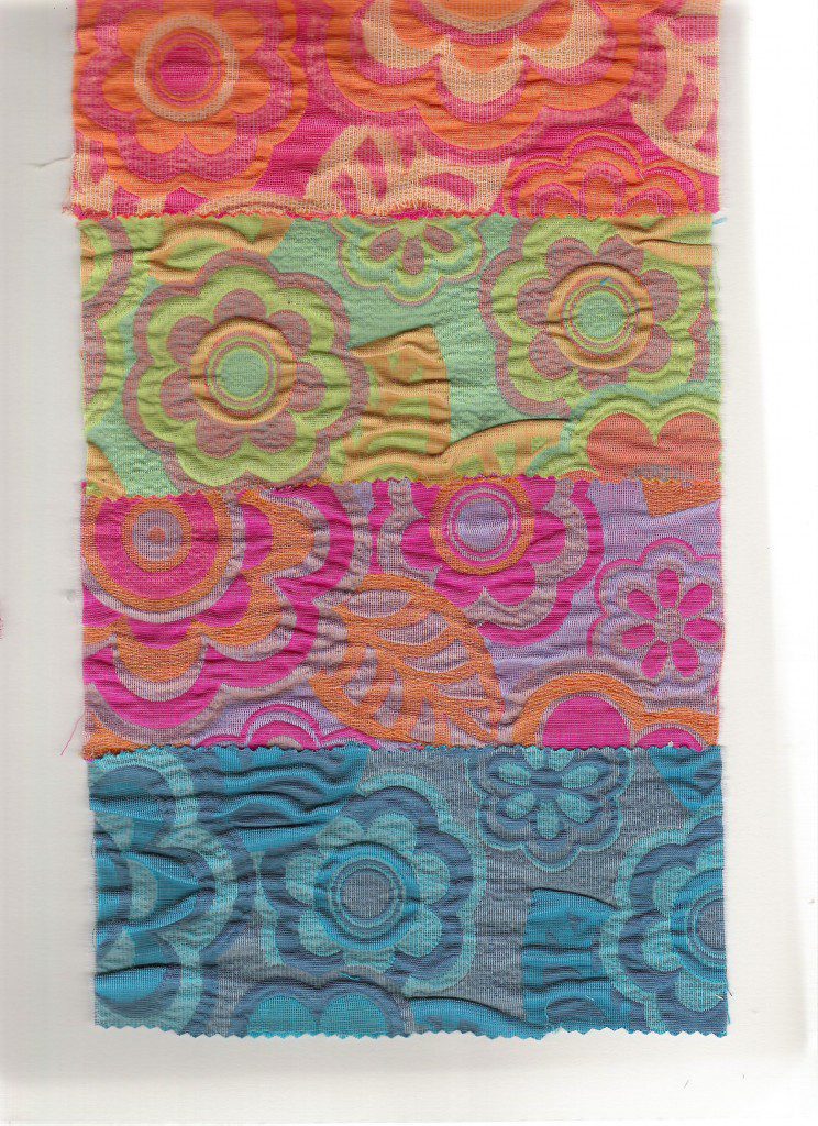 Laura Volpintesta textured jacquard damask woven floral fabric board colorways matelasse