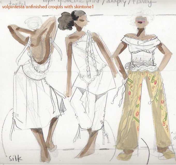collection croquis book fashion design demonstration, Laura Volpintesta