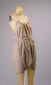 claire mccardell fashion designs Claire McCardell "diaper" suit plaid romper / swimsuit