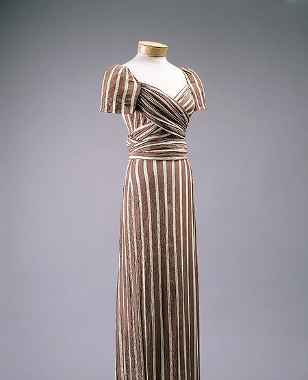 claire mccardell fashion designs Claire McCardell wrap dress with stripes entirely integrated into the genius of the design