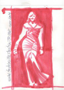 eveningwear fashion design and illustration course, draped gown silhouette study