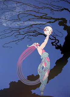 Fashion Illustrators: by Erté on tinted paper