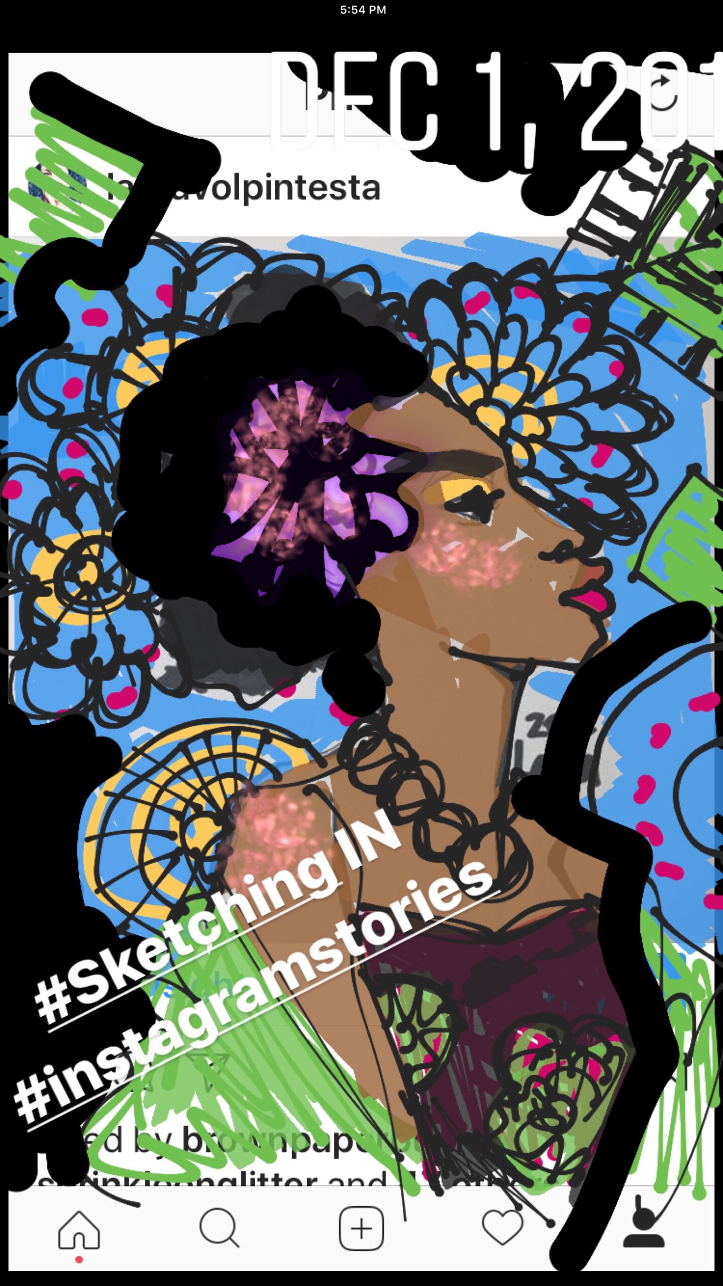 Laura Volpintesta Fashion Illustration SOCIAL MEDIA COLORING FUN in Instagram Stories