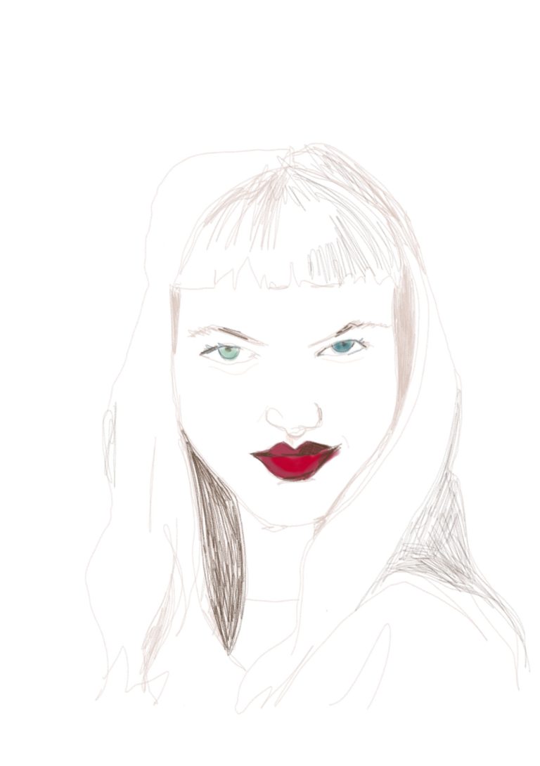 repaper app, imagink, ipad drawing, faces, fine line, watercolor, digital drawing